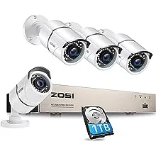 ZOSI 8CH 3K Lite Home Security Camera System Outdoor with 1TB HDD,AI Human/Vehicle Detection,120ft Night Vision,H.265+ 8 Channel Wired DVR with 4pcs 1080P Weatherproof CCTV Cameras,for 24/7 RecordingZOSI 8CH 3K Lite Home Security Camera System Out…