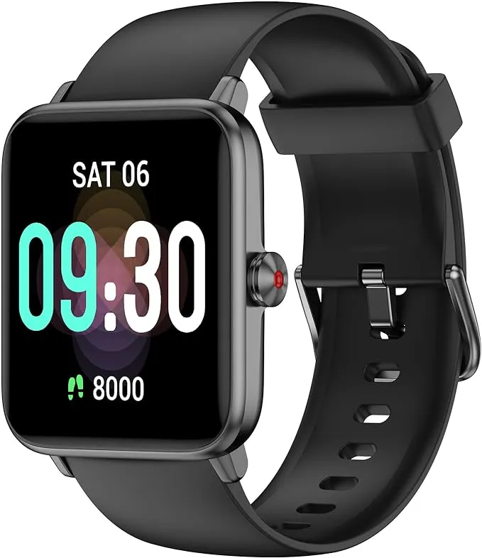 LIVIKEY Smart Watch Fitness Tracker with Heart Rate Monitor Pedometer Black