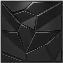 Art3d PVC 3D Wall Panels, Plastic Decorative Wall Tile in Black 12-Pack