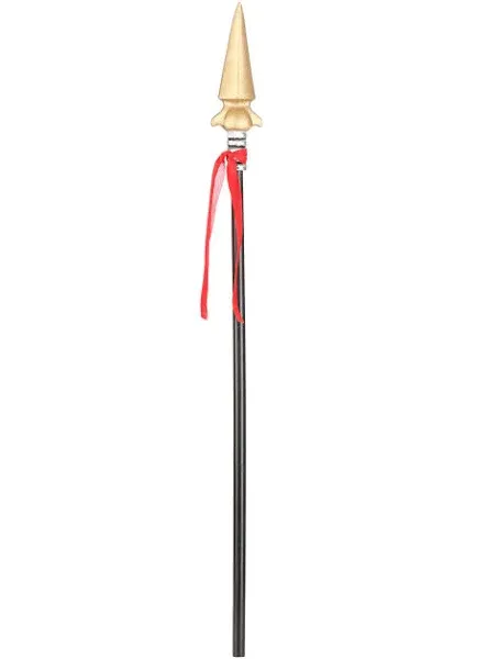 Deluxe Spartan Spear Costume Accessory Robust Foam Shaft, 40" Long, Foam Spearhead, Red Fabric Accent, Ancient Rome Warrior Theme