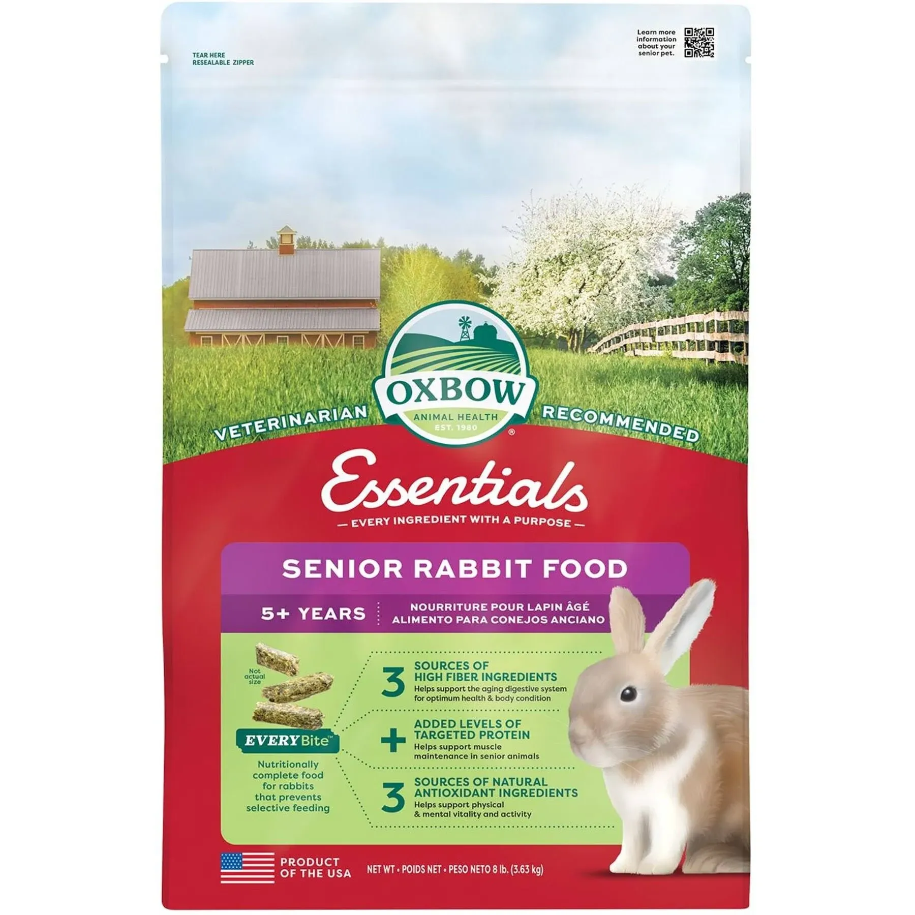 Oxbow Animal Health Essentials Senior Rabbit Food - 8 lb