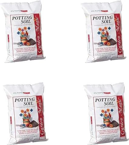 Michigan Peat 4 x 5720 Garden Magic General Purpose Potting Soil Mix for Indoor Outdoor Planter Container Gardening, 20 Pound Bag (4 Pack)