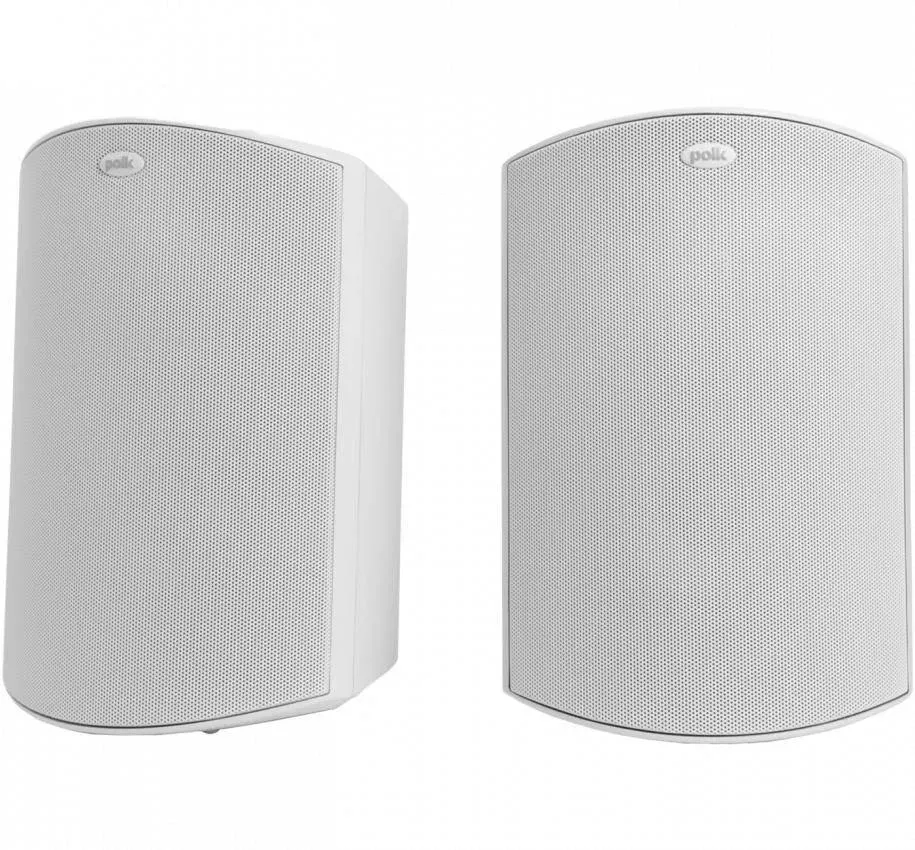 Polk Audio Atrium 6 Outdoor All-Weather Speakers with Bass Reflex Enclosure (Pair, White), Broad Sound Coverage, Speed-Lock Mounting System