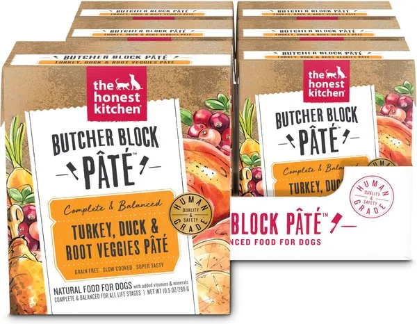 The Honest Kitchen Butcher Block Pâté: Turkey, Duck & Root Veggies Wet Dog Food, 1 Count (Pack of 6)