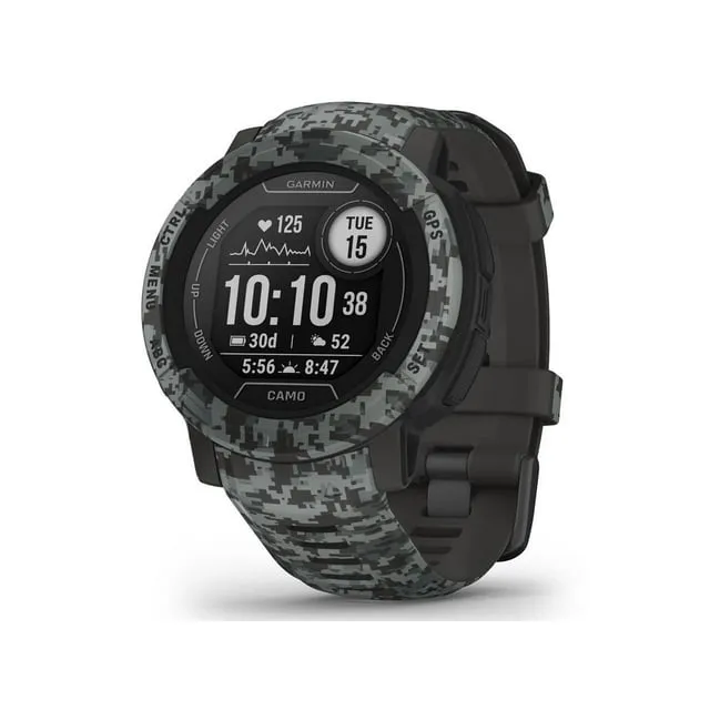 Garmin Instinct 2 - Reloj inteligente solar con GPS resistente para exteriores, grafito con soporte Multi-GNSS con paquete de auriculares negros Wearable4U