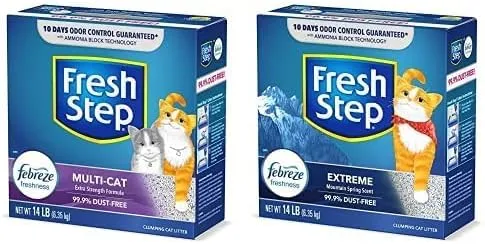 Fresh Step Multi-Cat Extra Strength Clumping Cat Litter with Febreze, 25 lbs