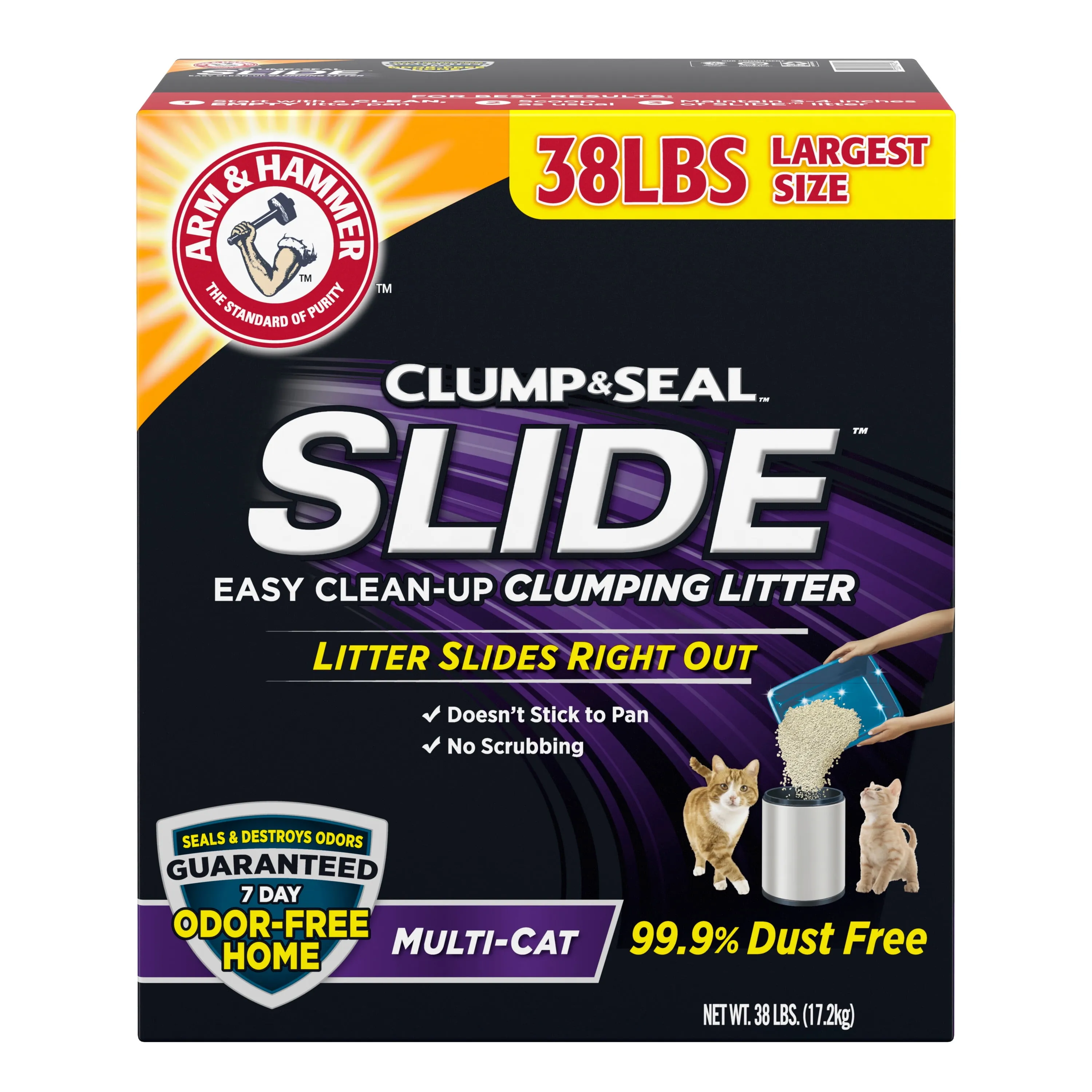 Arm & Hammer SLIDE Easy Clean-Up Multi-Cat Clumping Cat Litter 14 lb