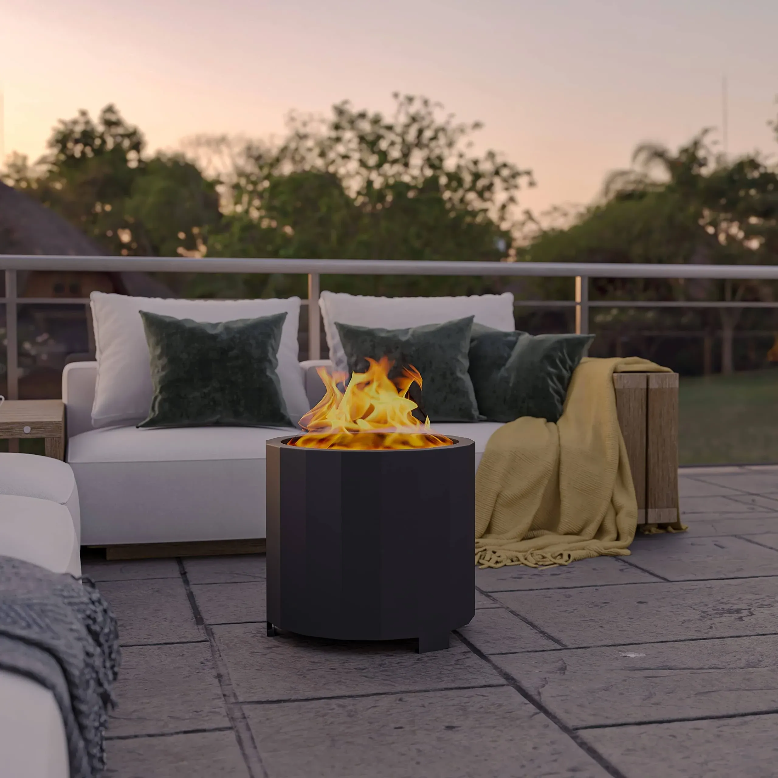 Flash Furniture Titus Commercial Grade 19.5 inch Smokeless Outdoor Firepit ...