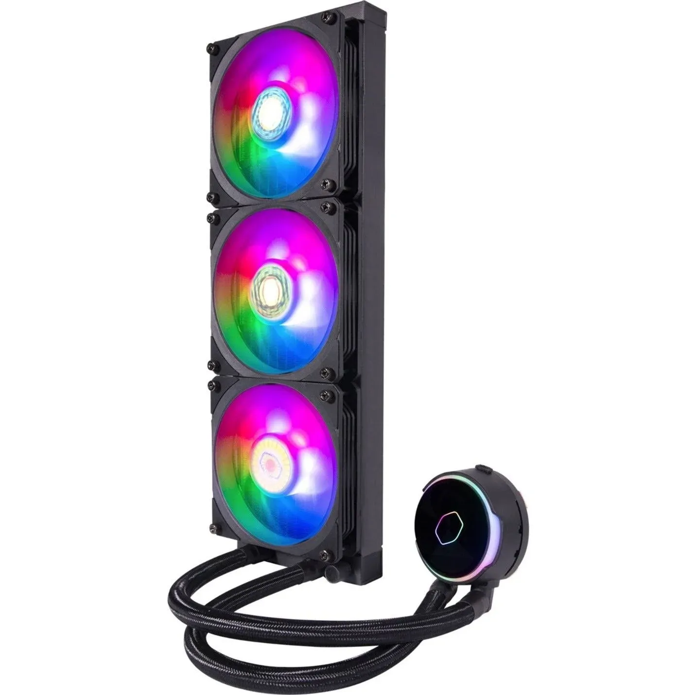 CoolerMaster MasterLiquid PL360 FLUX Close-Loop AIO CPU Liquid Cooler, Gen2 ARGB Dual Loop Pump, 360mm Radiator, PL-Flux 120 PWM Fans, AMD Ryzen AM5/AM4, Intel LGA1700/1200 (MLY-D36M-A23PZ-R1)