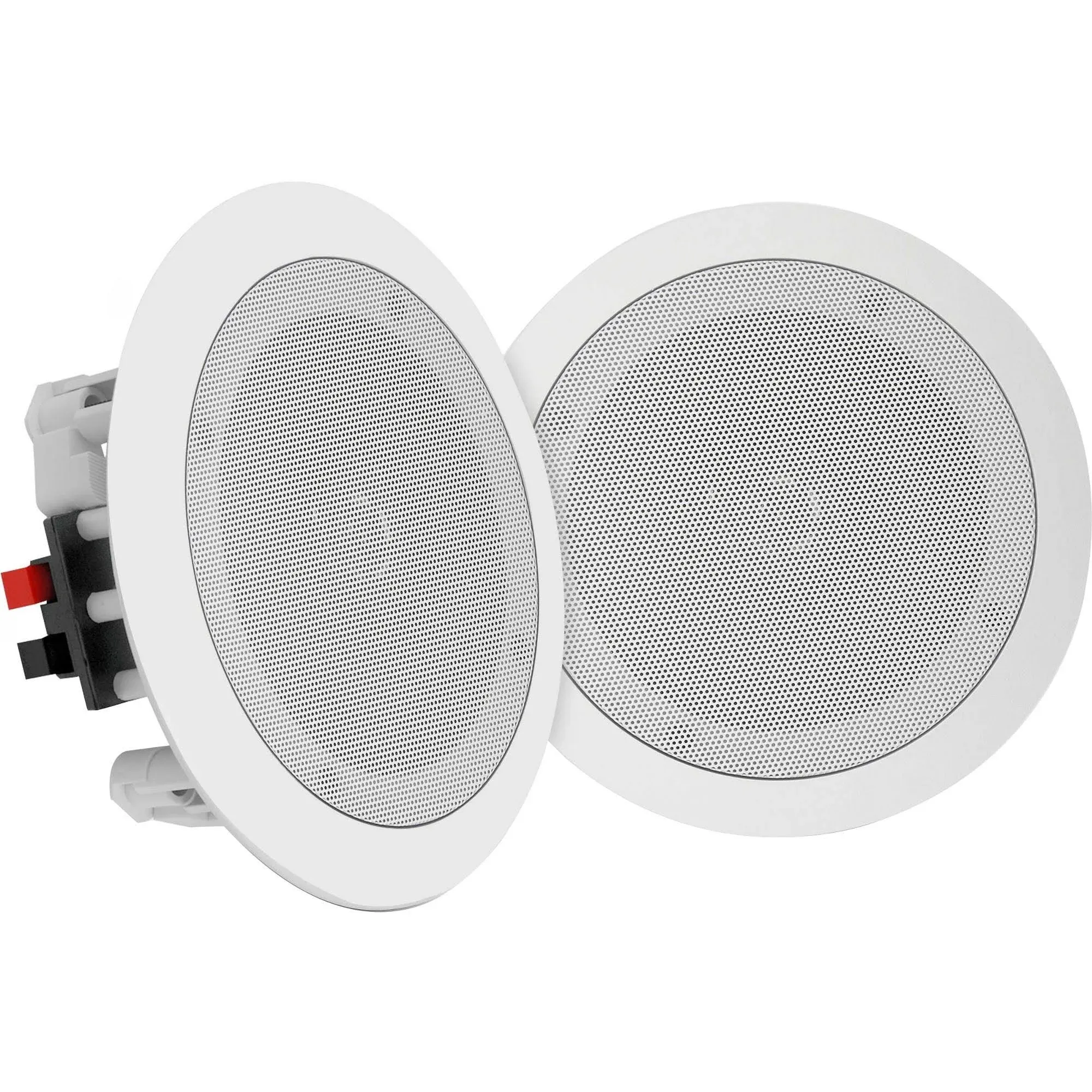 Pair 5.25” Flush Mount In-Wall In-Ceiling 2-Way Home Speaker System Spring Loade