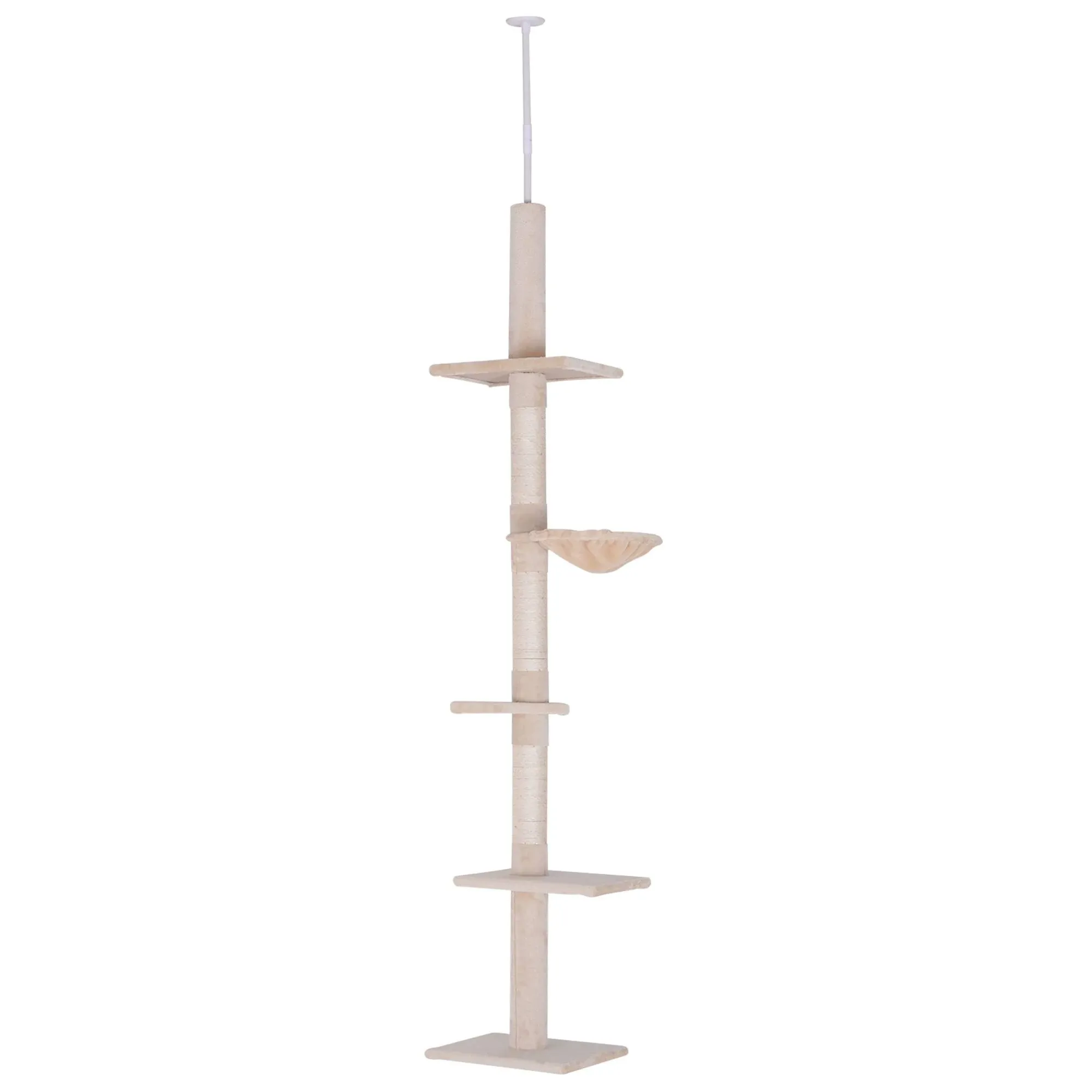 PawHut 8.5' Adjustable Height Floor-to-Ceiling Vertical Cat Tree