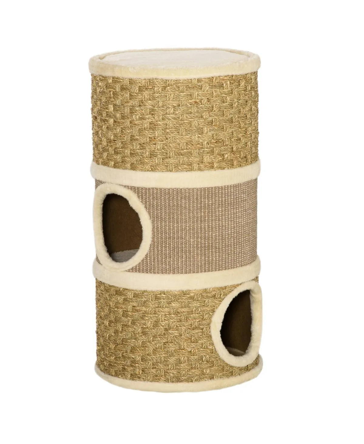 PawHut Cat Scratching Barrel Sisal and Seaweed Rope