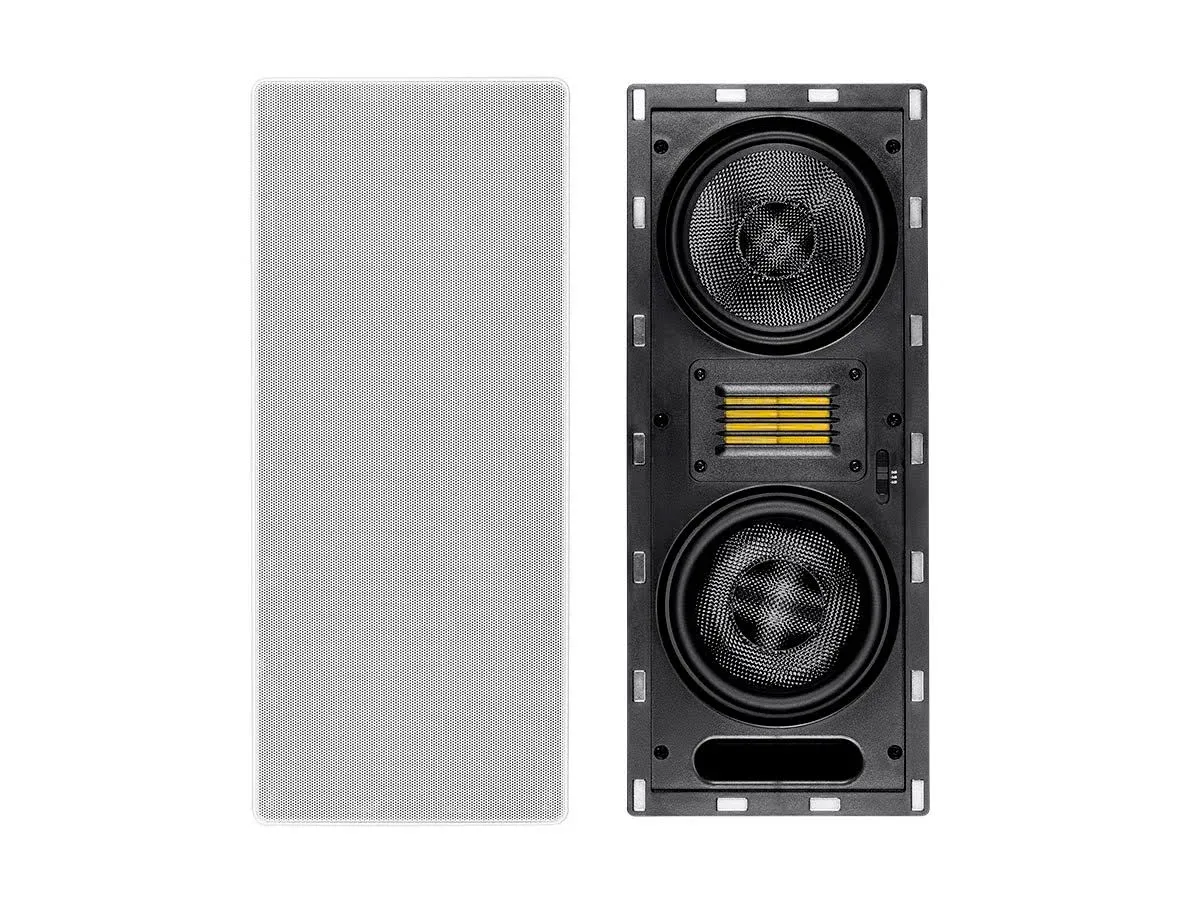 Monoprice 3-Way Carbon Fiber in-Wall Column Speaker - 6.5 Inch (Each) with Ribbon Tweeter - Amber Series