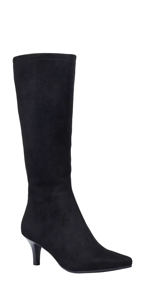 Impo Noland Womens Knee-High Boots, Black Suedy Stretch