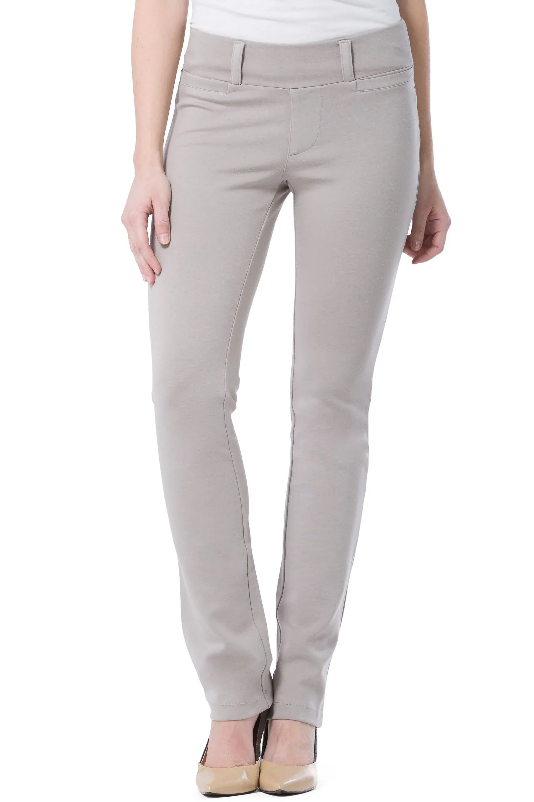 "Women's Ponte Knit Pull-On Slim Straight Leg Work Pant - NEW & IMPROVED FIT"