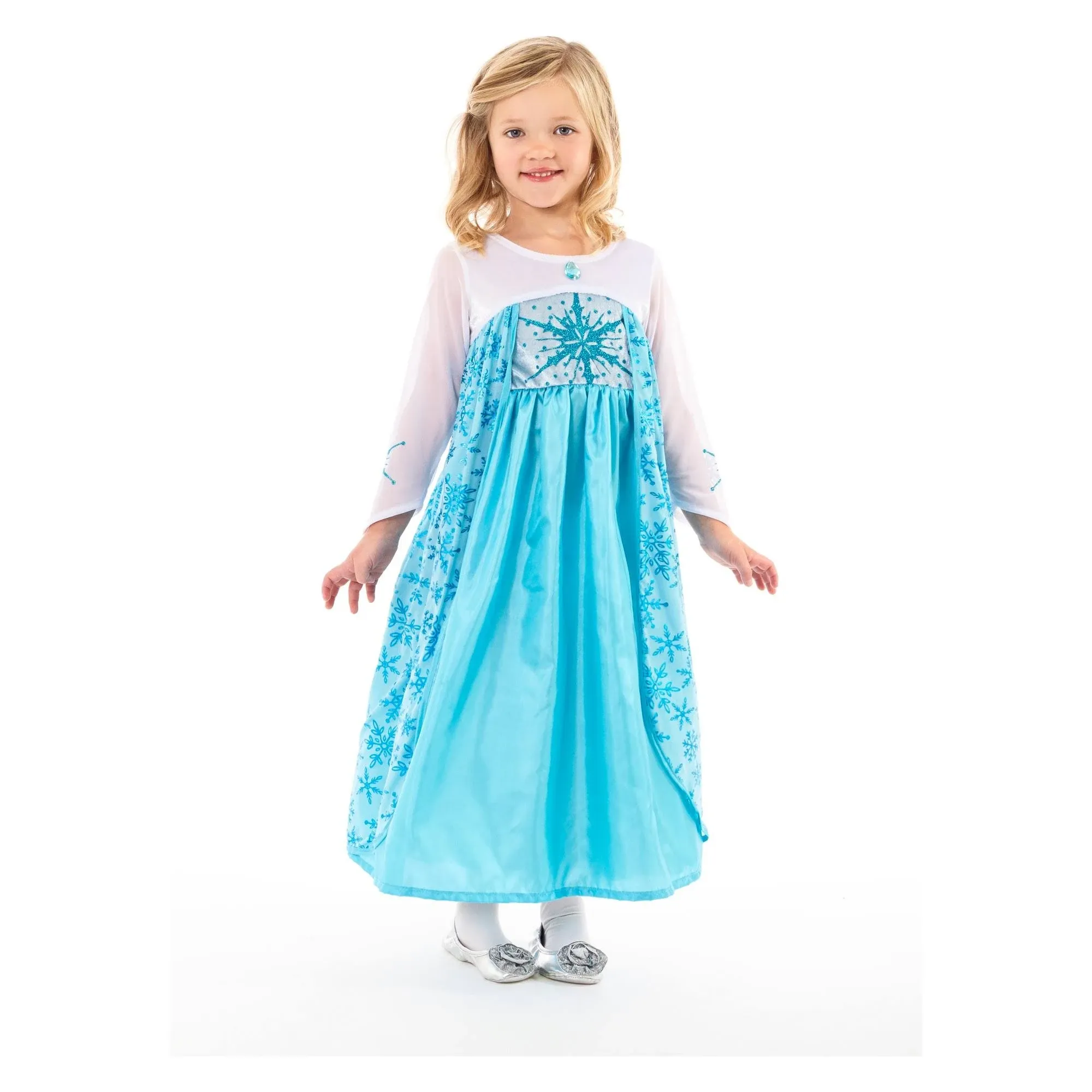 Little Adventures Ice Princess Dress up Costume - Machine Washable Girls Child Pretend Play and Party Outfit with No Glitter