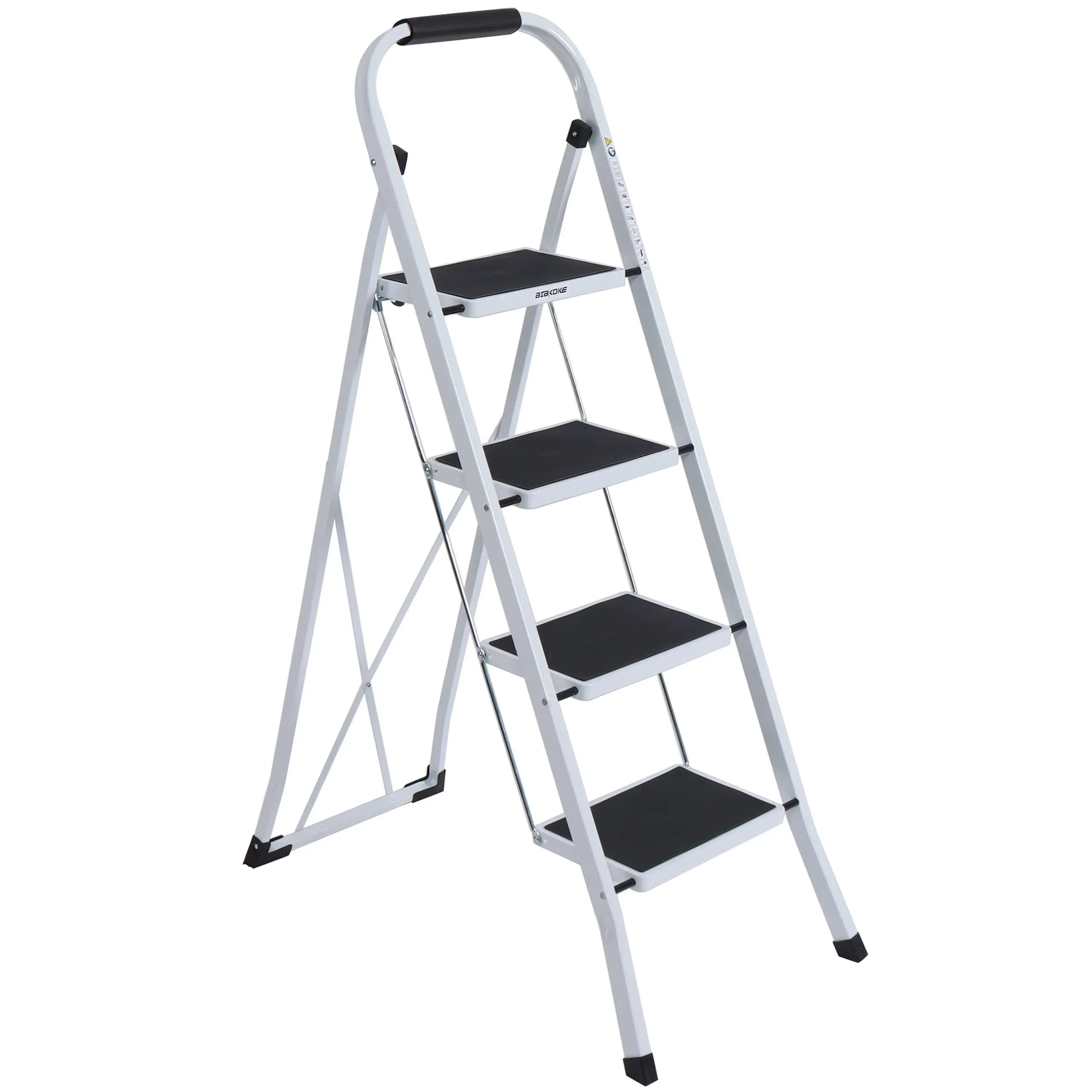 * Step Ladder Folding Step Stool With Anti Slip Pedal And Handgrip Anti Slip Rubber Feet Lightweight 330 Lbs Capacity Sturdy Steel Ladder For Household