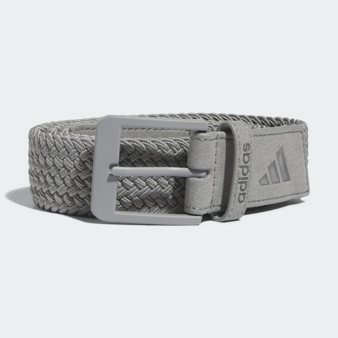 Adidas Braided Stretch Golf Belt - Silver Pebble / M/L