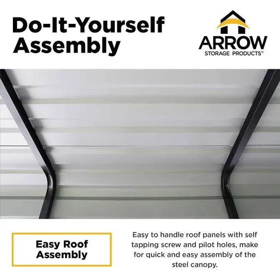 Arrow 10 ft. x 20 ft. x 9 ft. Eggshell Carport