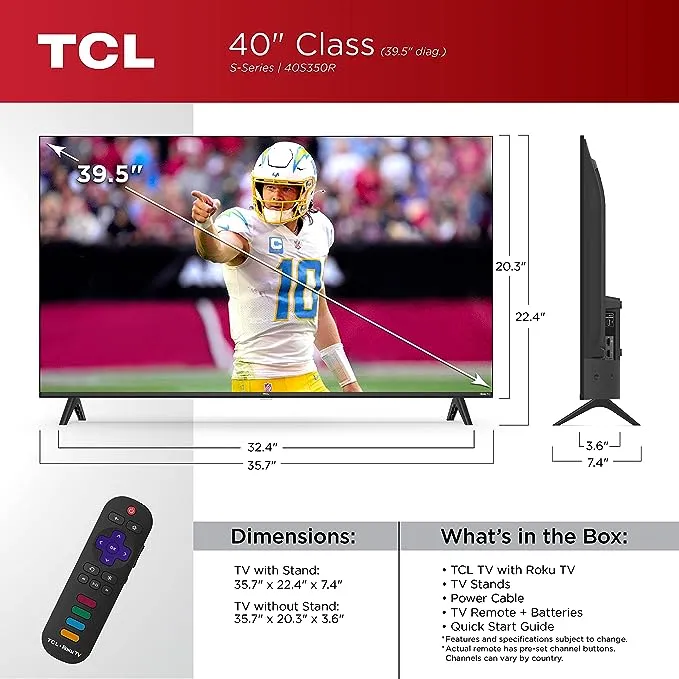 TCL Class S3 1080p LED Smart TV TV Google