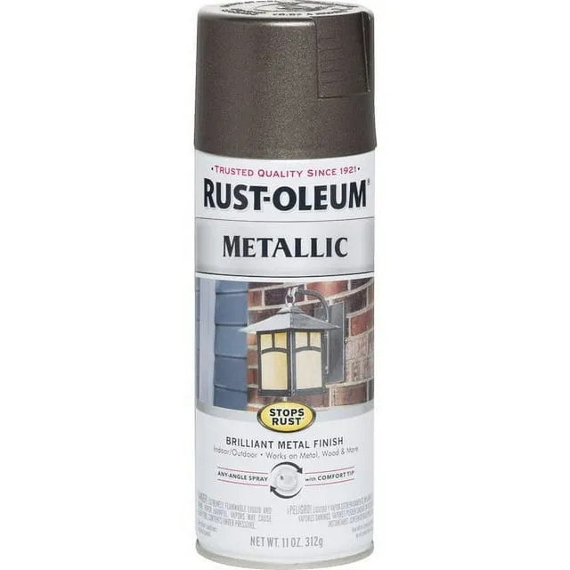 Black Night, Rust-Oleum Stops Rust Metallic Paint-7250830, 11 oz