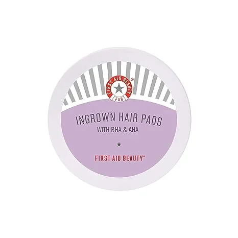 First Aid Beauty Ingrown Hair Pads with BHA & AHA – Daily Treatment Prevents Razor Bumps + Ingrown Hairs and Soothes Irritation – 3 Packs, 84 Pads