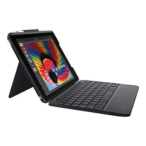 Logitech iPad Pro 12.9 inch Keyboard Case | SLIM COMBO with Detachable, Backlit, Wireless Keyboard and Smart Connector (Black)