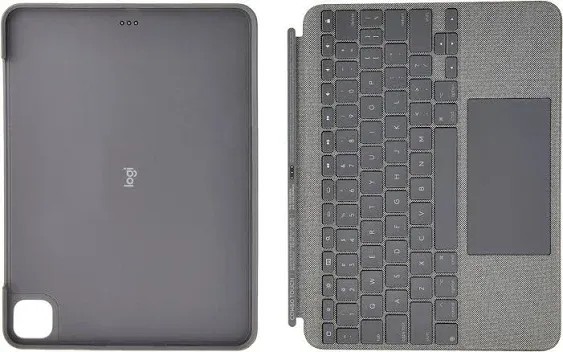 Logitech Combo Touch, Funda con Teclado para iPad Pro 11 Pulgadas (1a, 2a, 3a, 4th) Teclado Retroiluminado, Trackpad, Smart Connector Gris