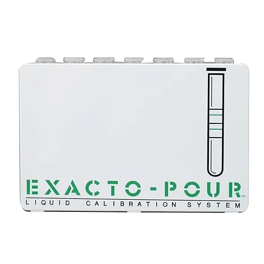 Spill Stop 13-910 Exacto Pour Bar Test Kit, Plastic, 7 Tube, Liquid Calibration System to Train Bartenders, White, Made in USA, Bartending Essential Bar Tools