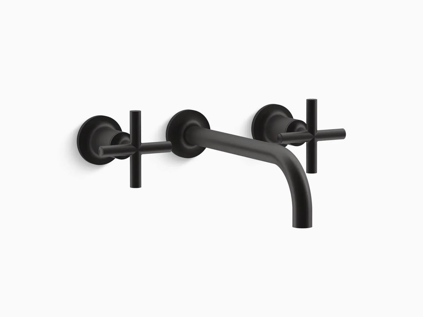 Kohler T14414-3-BL Purist Wall-Mount Bathroom Faucet Trim - Matte Black