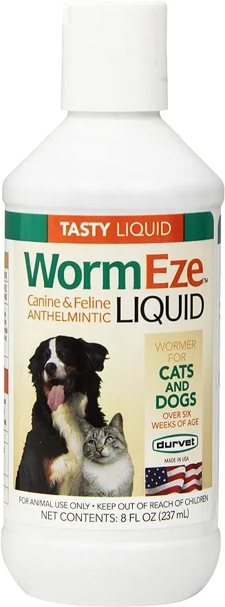 Wormeze Liquid for Dogs & Cats, 8 oz.