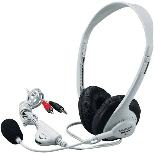 Califone International 3064AV Lightweight Stereo Headphones with Boom Microphone