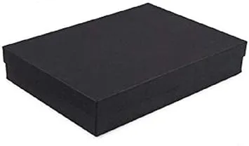 15 Pack Cotton Filled Matte Black Color Paper Cardboard Jewelry Gift and Retail