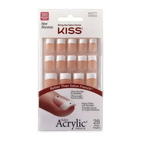 KISS Products - everlasting FRENCH - Kit de uñas, cadena de perlas, 0.07 libras