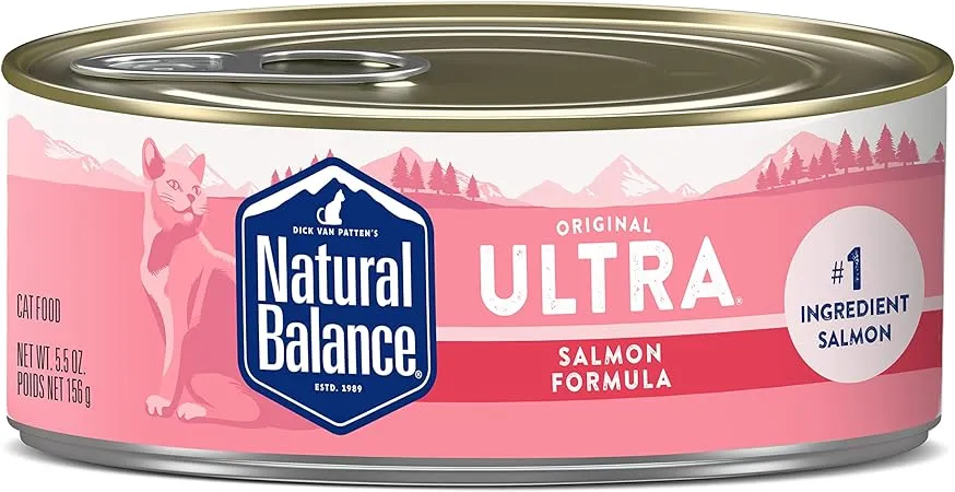 Natural Balance Ultra Premium Wet Cat Food 24 Cans, Protein Options Include Chicken, Salmon or Ocean Fish