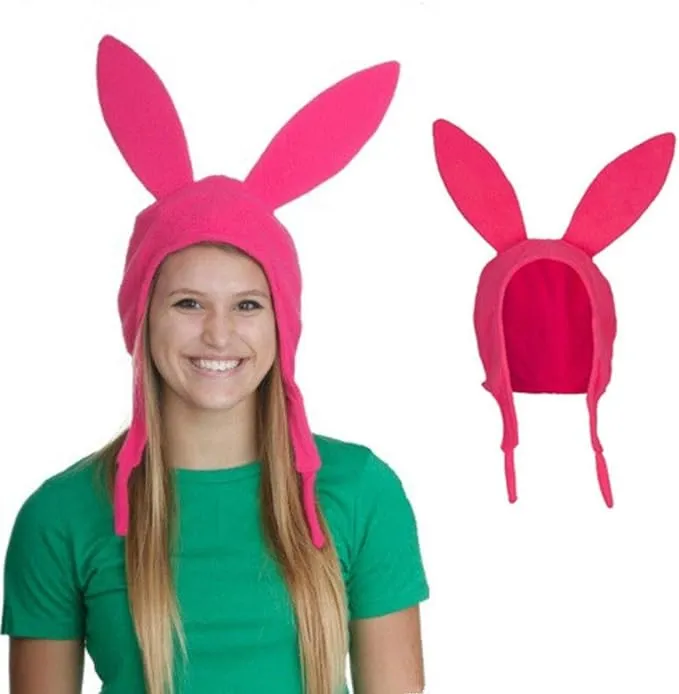 NeuFashion Bob's Burgers Louise Cosplay Pink Bunny Ears Hat, Pink