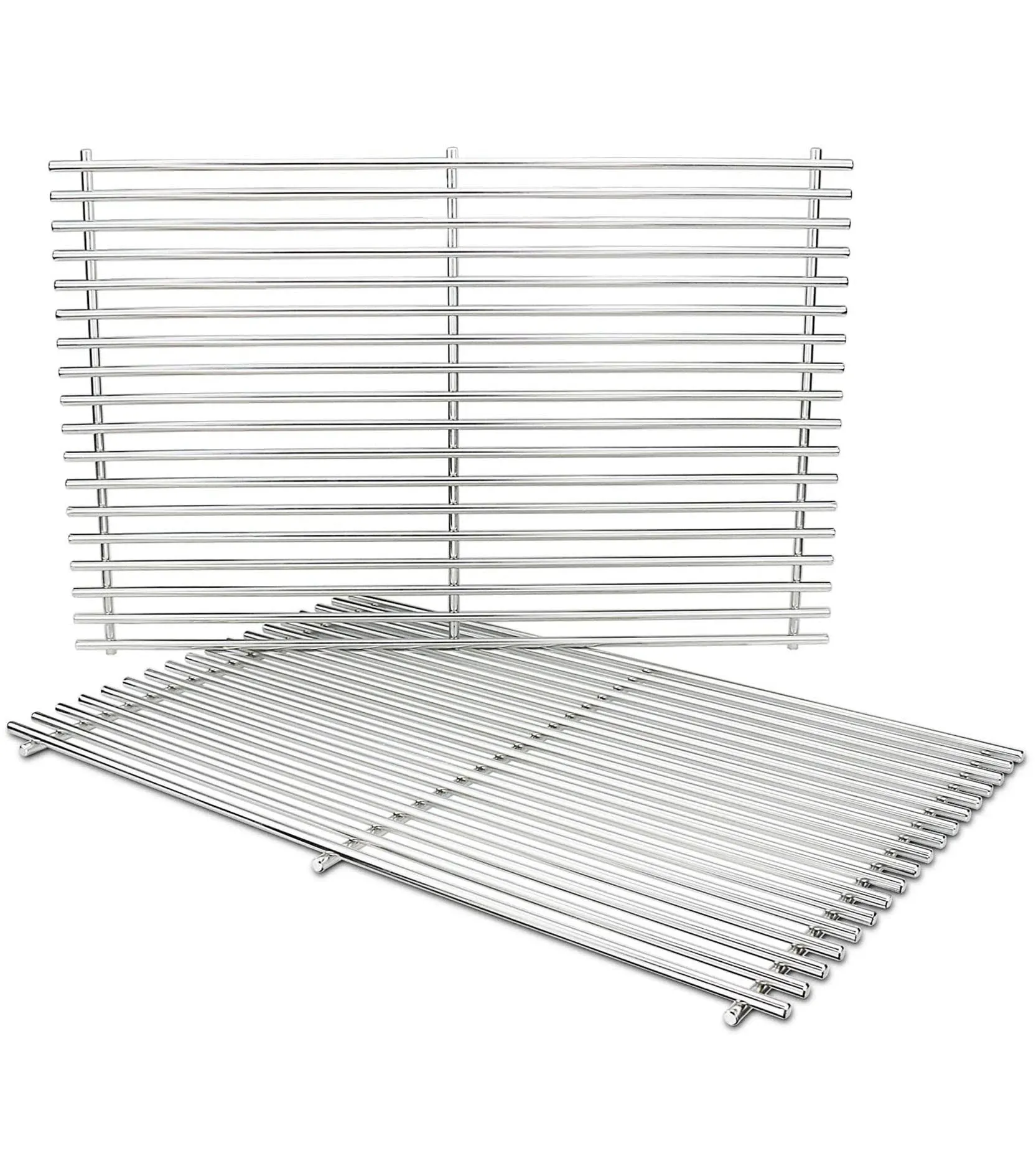 GRISUN 7528 304 Stainless Steel Cooking Grates for Weber Genesis 300, 19.5 inch Solid Rod Grates Grids Replacement for Genesis E