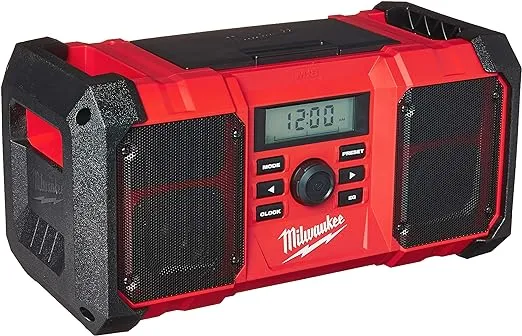 Milwaukee Tool M18 18V Lithium-Ion Cordless Jobsite Radio with Durable Body and 3.5mm Auxiliary Jack (Tool Only)