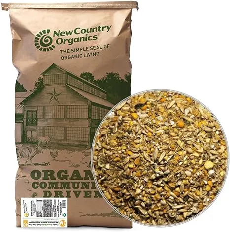 New Country Organics | Grower Feed for Growing Broilers, Pullets and Cockerels | Soy-Free and Corn-Free | 19% Protein | Certified Organic & Non-GMO | 40 lbs