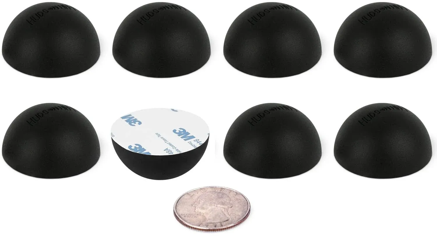 1.25" Platinum Silicone Hemisphere Bumper, Non-Skid Isolation Feet with Adhesive - 8 Pack