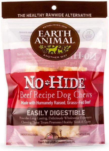 Earth Animal No-Hide Large Rolls Long Lasting Natural Rawhide Alternative Chicken Recipe Chew Dog Treats, 2 count