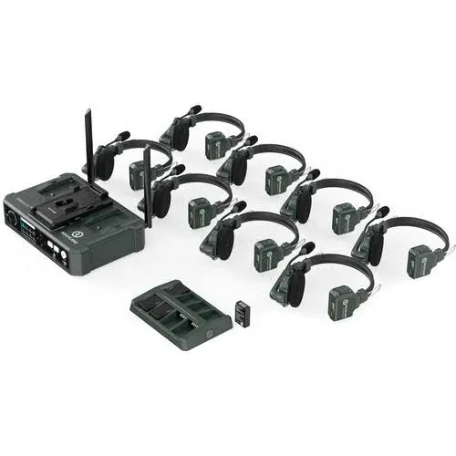 Hollyland Solidcom C1-8S Full-Duplex Wireless DECT Intercom System with 8 Headsets (1.9 GHz)