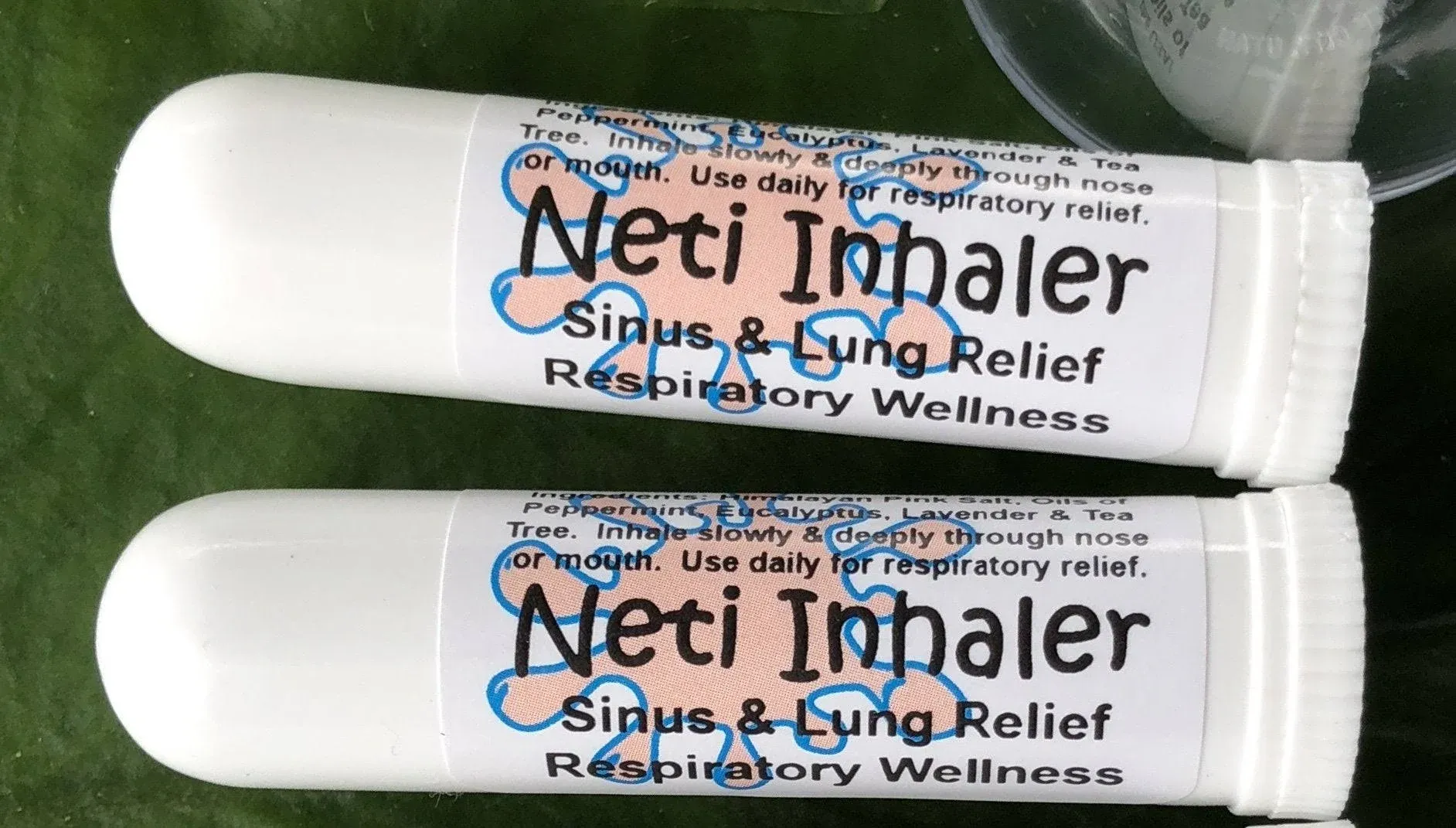 Urban Releaf Neti Salt Air Relief INHALERS! Set of Two (2) Sinus & Lung, Himalayan & Botanicals! Respiratory Wellness. Healing Aromatherapy.