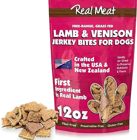 Real Meat CO. Dog Treat 95% Lamb & Venison Jerky 12oz