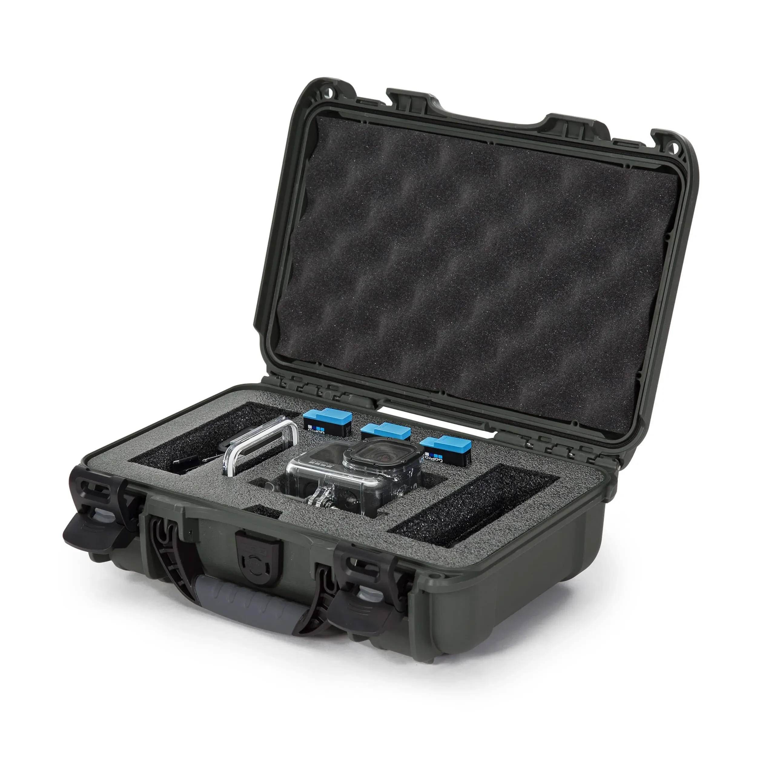 Nanuk Case w/foam insert for (21256) Go Pro Hero 9 and 10 - Graphite, Interior (L x W x H): 11.4 in x 7 in x 3.7 in (909-GOPH97)