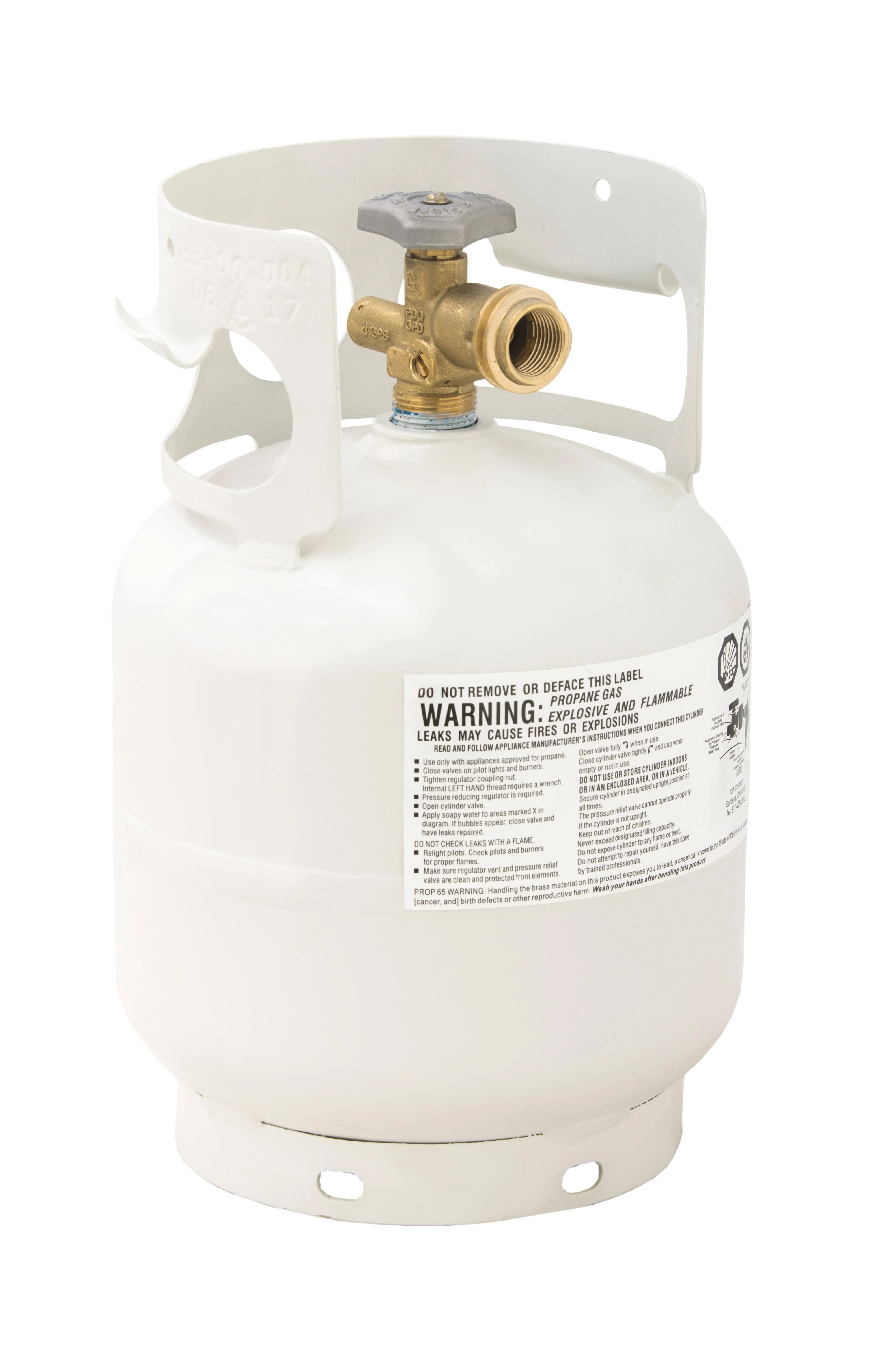 FLAME KING YSN5LB 5 Pound Propane Tank Cylinder, Great For Portable Grills, Fire Pits, Heaters And Overlanding, White