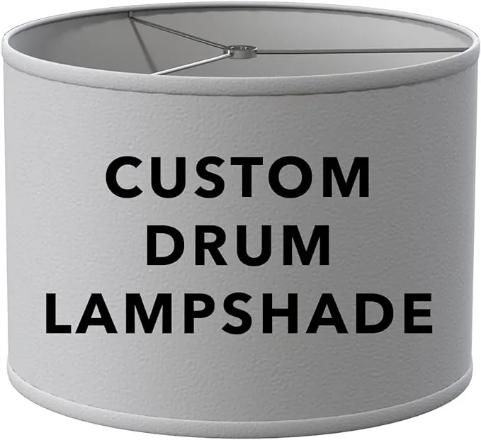 FenchelShades.com Fully Customizable Drum Lampshade With Washer (Spider) Hardware for Lamps with Harps. Virtually any Size or Color. Custom Made in USA.