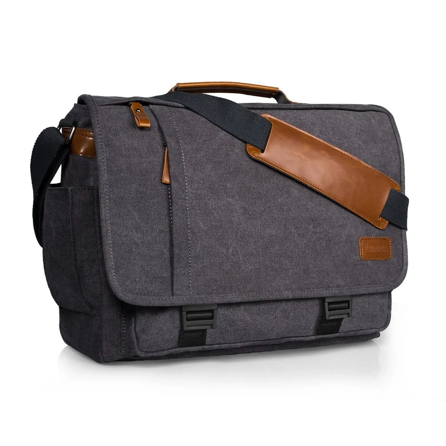 * Computer Messenger Bag 17-17.3 Inch Waterproof Canvas Laptop Shoulder Bag For Travel Work College New, Gray