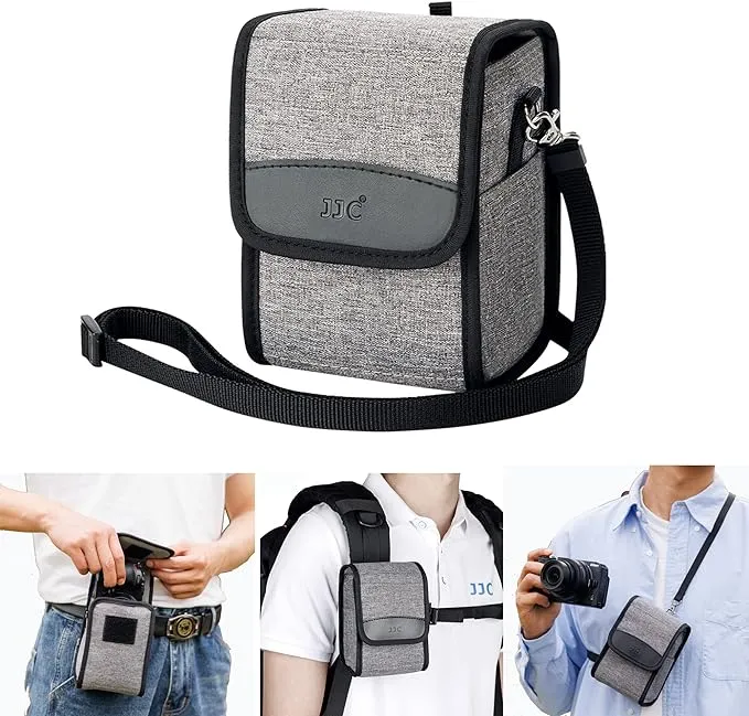 JJC Portable Travel Camera Case Pouch Crossbody Bag with Strap for Fuji Fujifilm X100VI X100V X100F, Ricoh GR IIIx GR III GRIII GR3,Sony A6700 A6000 A6100 A6400 A7C A7CII, Nikon Z30 Z50 & More Cameras