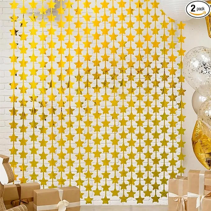 LOLStar 2 Pack Gold Stars Birthday Decorations